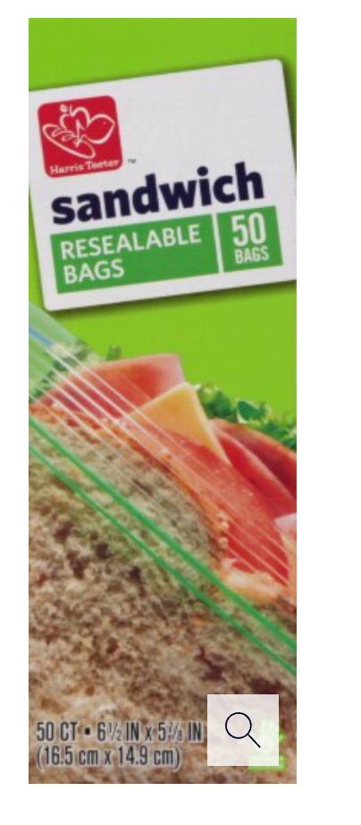 Harris Teeter Resealable Sandwich Bags - 50 bags