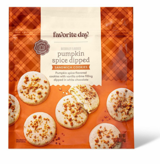 Spice Dipped Sandwich Cookies With Vanilla Creme Filling Dipped In White Chocolate