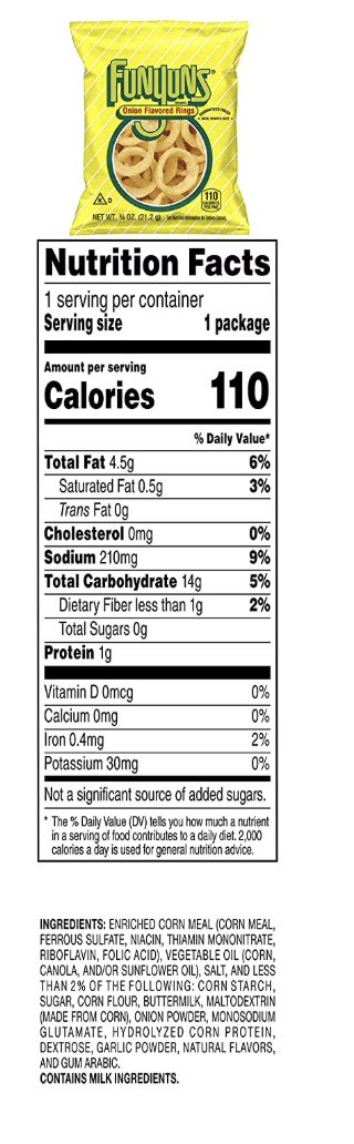 Funyuns Onion Flavored Rings Chips, 0.75oz Bags - Expired March 10 2026
